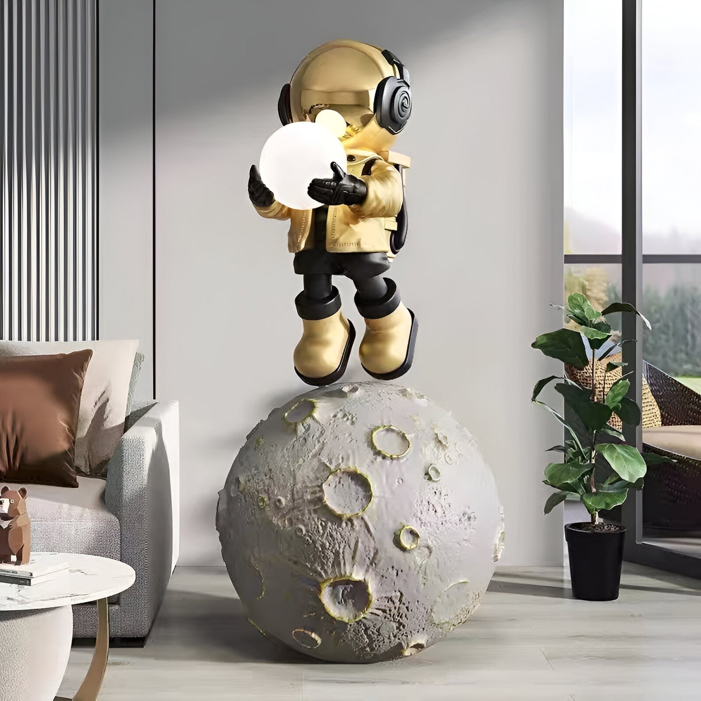 Cosmic Explorer Astronaut Light On The Moon