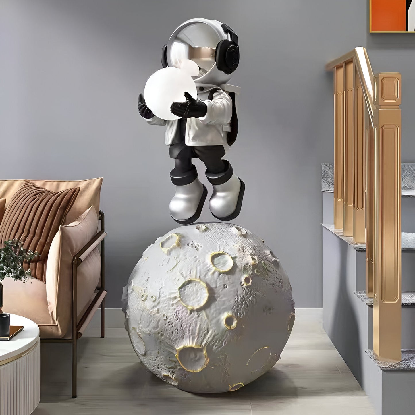 Cosmic Explorer Astronaut Light On The Moon
