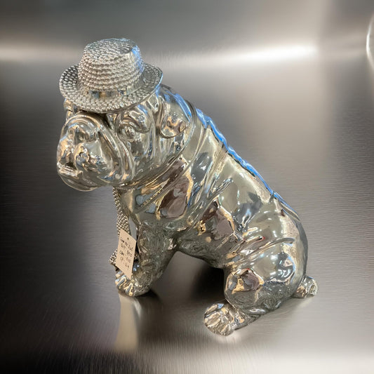 Silver Bulldog Statue